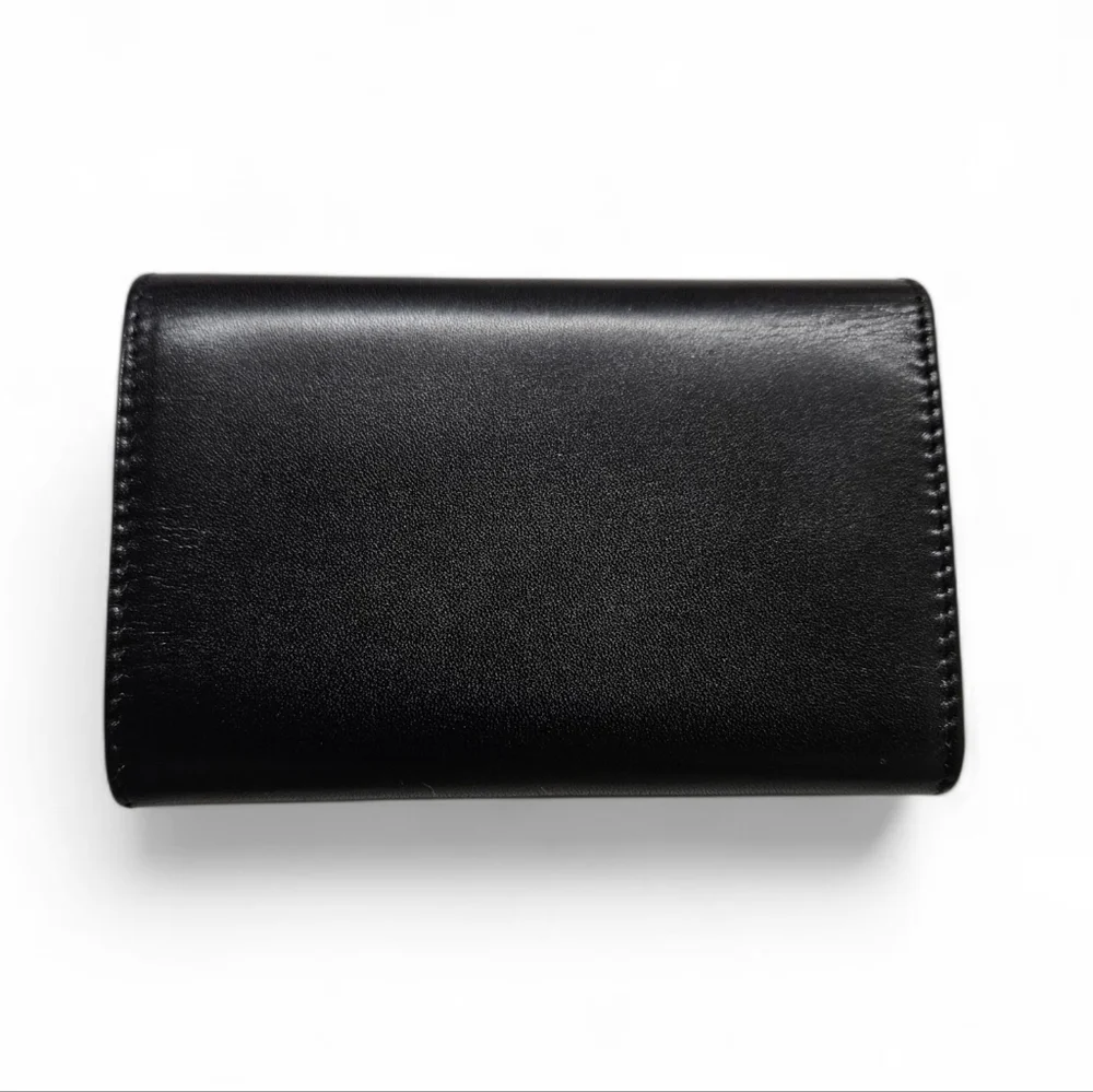 Gucci Tom Ford Era Six Ring Key Holder Wallet In Black Leather And Dark Silver